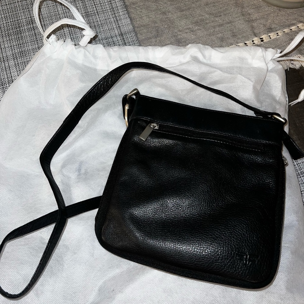 Frye Black Leather Crossbody Bag
